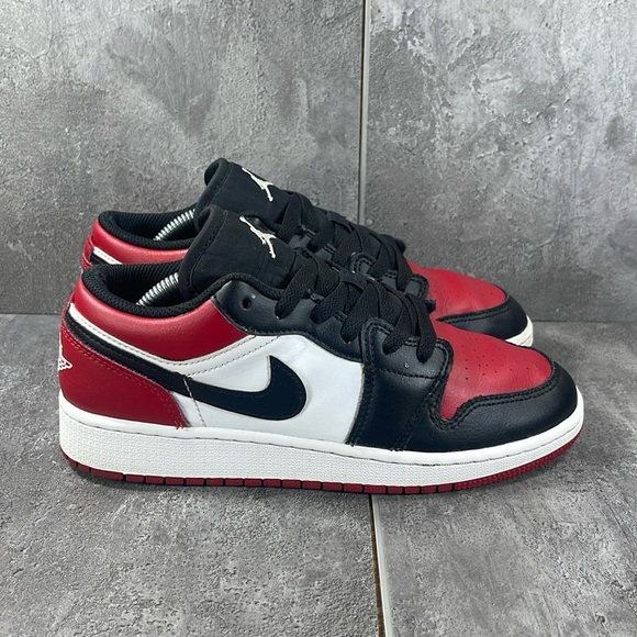 Jordan Other - Nike Air Jordan 1 Low 'Bred Toe' (GS) 553560-612 Youth Size 5 / Womens Size 6.5